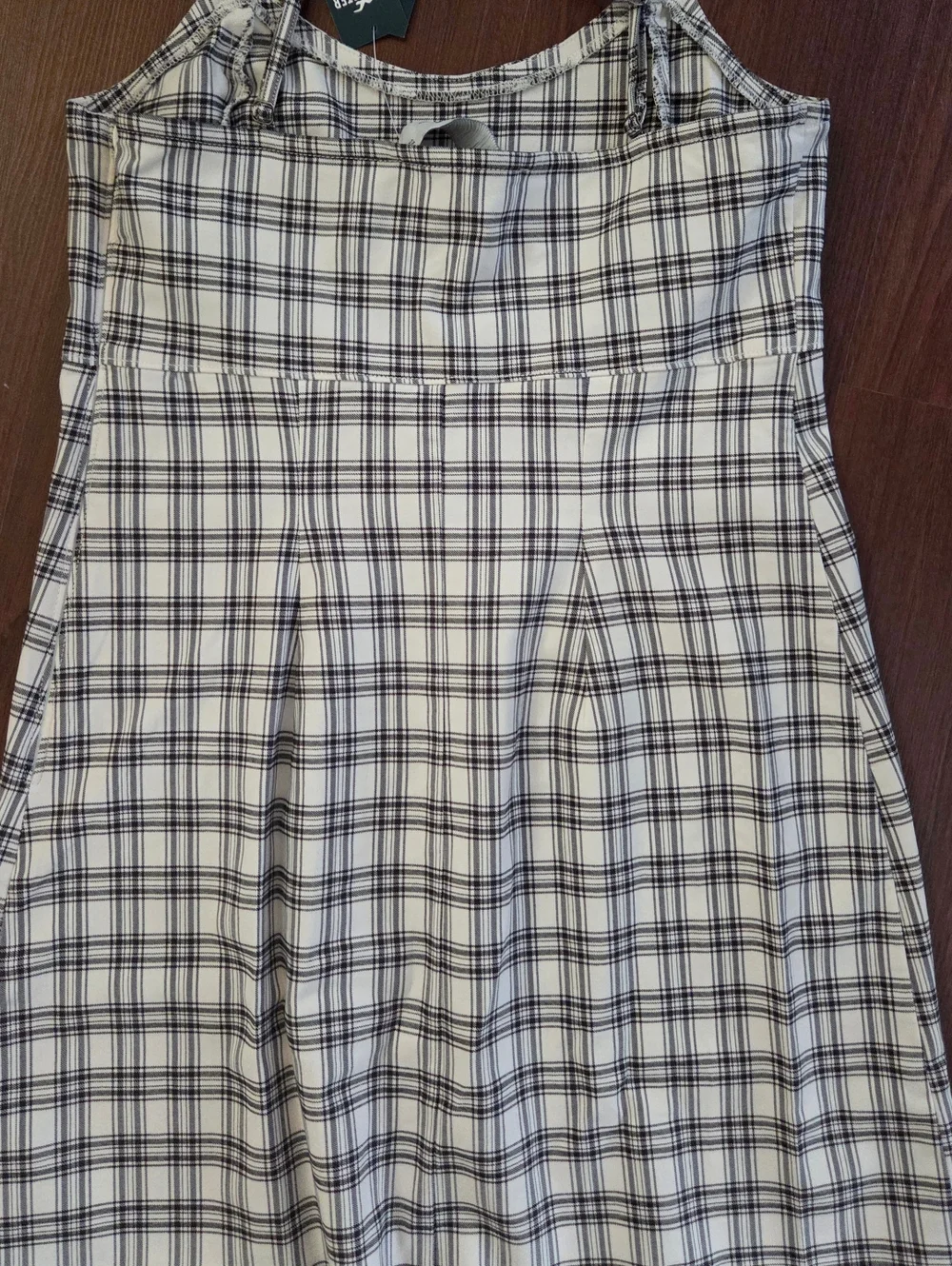 Hollister White and Black Plaid Mini Spaghetti Strap Dress - Picture 7 of 10